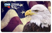 CNB of Texas - American flag with eagle debit card