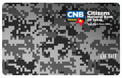 CNB of Texas digital camo debit card