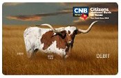 CNB of Texas - Longhorn steer debit card