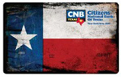 CNB of Texas - Rustic texas flag debit card